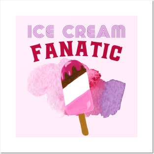 Ice cream fanatic pink and purple icy pole Posters and Art